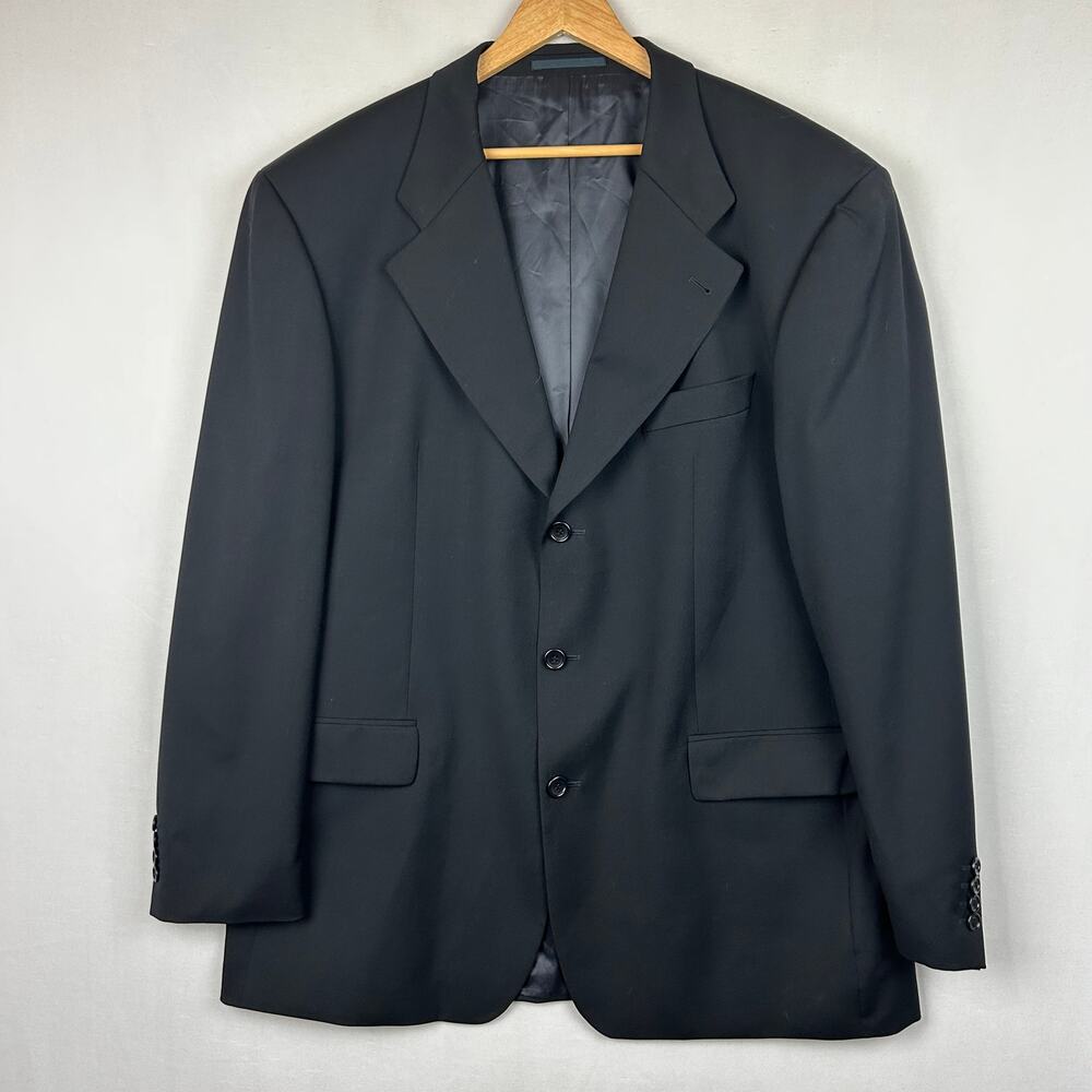 Boss Hugo Boss Loro Piana Wool Black Blazer Suit Jacket Men's Size 58 or US 46